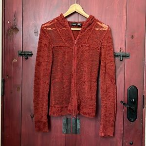 Cute sheer rust red sweater